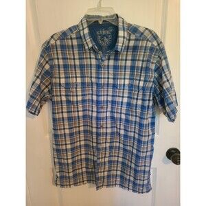 Kuhl Shirt Men's Large Mountain Grown Plaid Short Sleeve Button Up